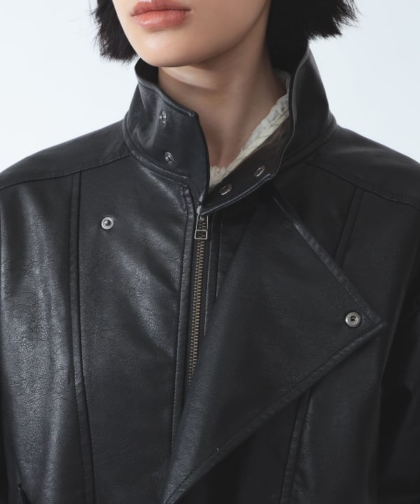 フェイクレザー ライダース ジャケット