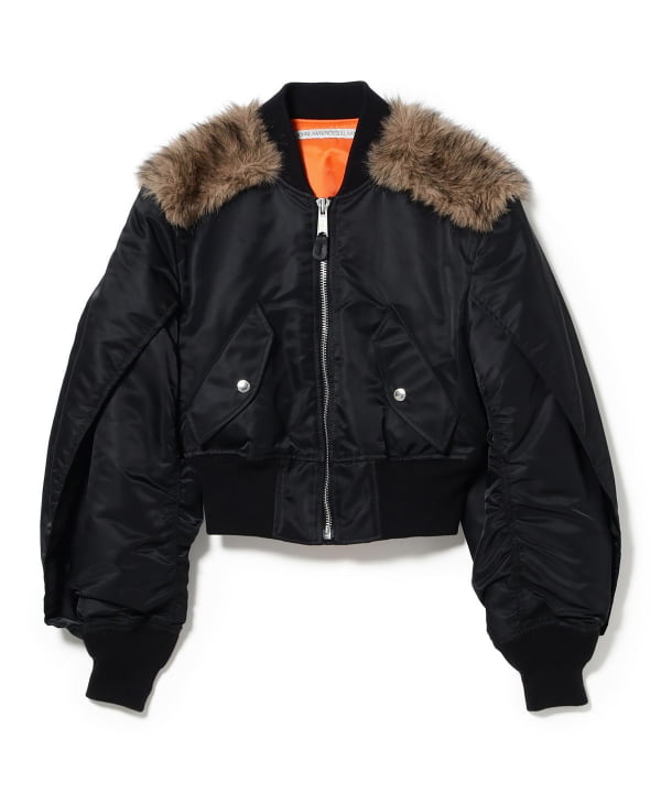 JOHN LAWRENCE SULLIVAN / NYLON BOMBER JACKET WITH BACK FUR