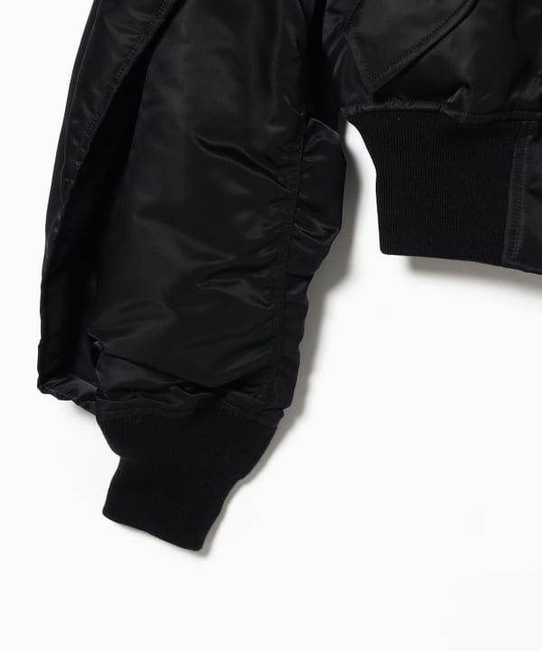 JOHN LAWRENCE SULLIVAN / NYLON BOMBER JACKET WITH BACK FUR