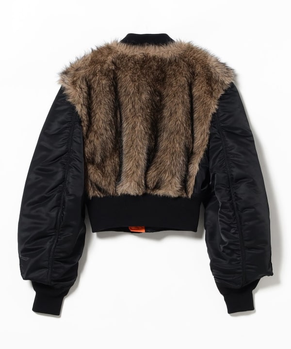 JOHN LAWRENCE SULLIVAN / NYLON BOMBER JACKET WITH BACK FUR