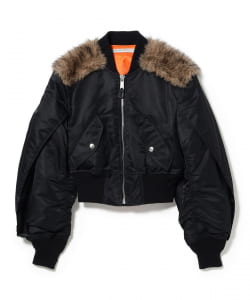 JOHN LAWRENCE SULLIVAN / NYLON BOMBER JACKET WITH BACK FUR