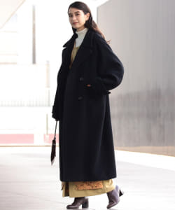 Ray BEAMS / 女裝 標準領 素色 長版 大衣