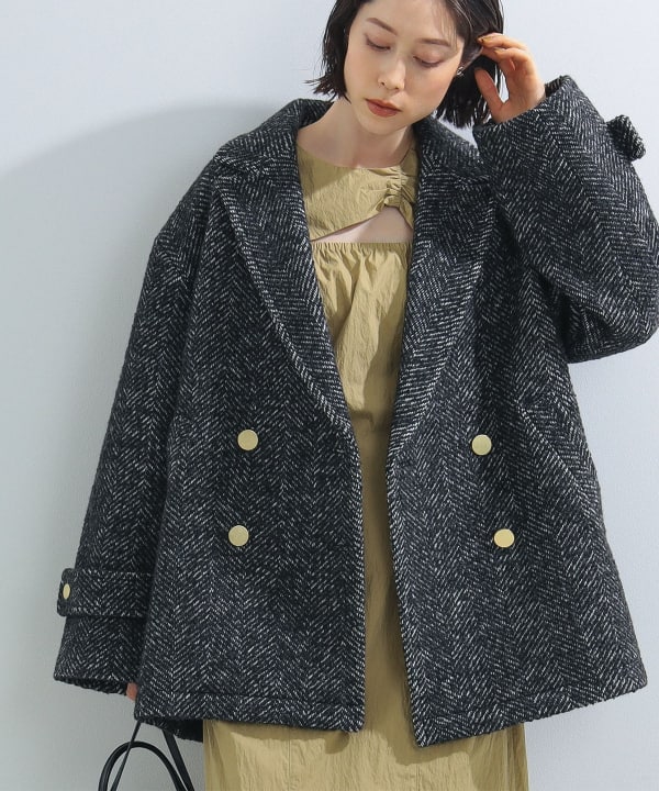 Ray BEAMS Ray BEAMS Ray BEAMS / Tweed double half coat (coats and