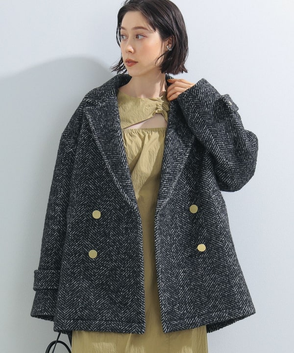 Ray BEAMS Ray BEAMS Ray BEAMS / Tweed double half coat (coats and