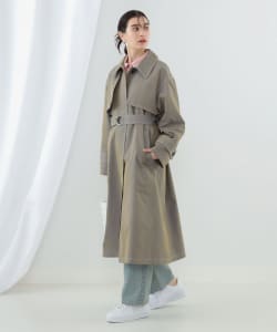 Ray BEAMS /女裝 配色 縫線 立領 大衣