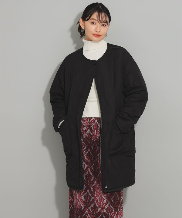 Ray BEAMS (Ray BEAMS) Boa Quilt Reversible Coat (Coat, No Collar Coat)  Available at BEAMS