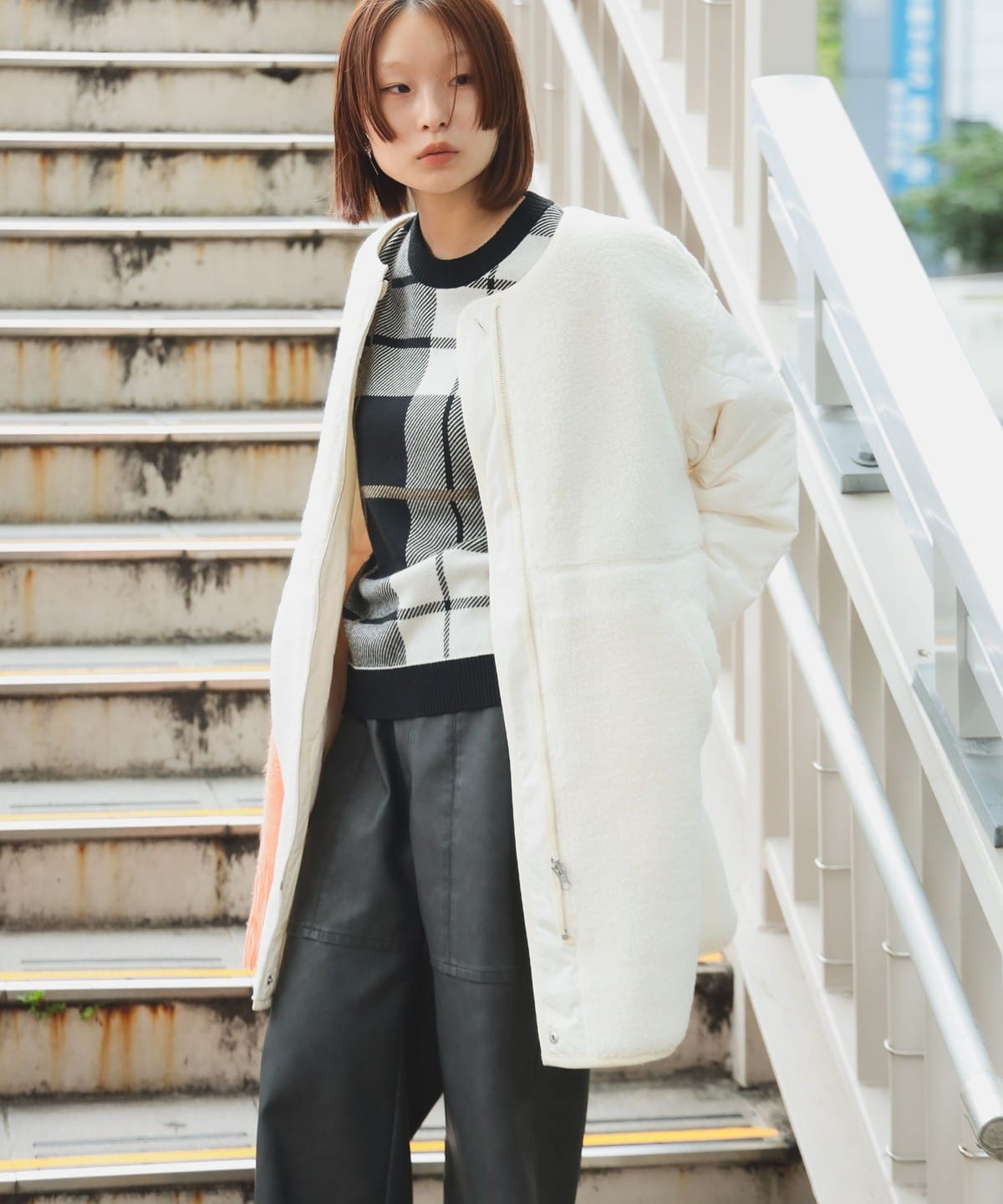 Ray BEAMS（レイ ビームス）ボア キルト リバーシブル コート（コート