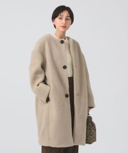 【+15%ポイントUP】【WEB限定】GYMPHLEX / ボア ノーカラー コート