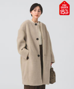 【+15%ポイントUP】【WEB限定】GYMPHLEX / ボア ノーカラー コート