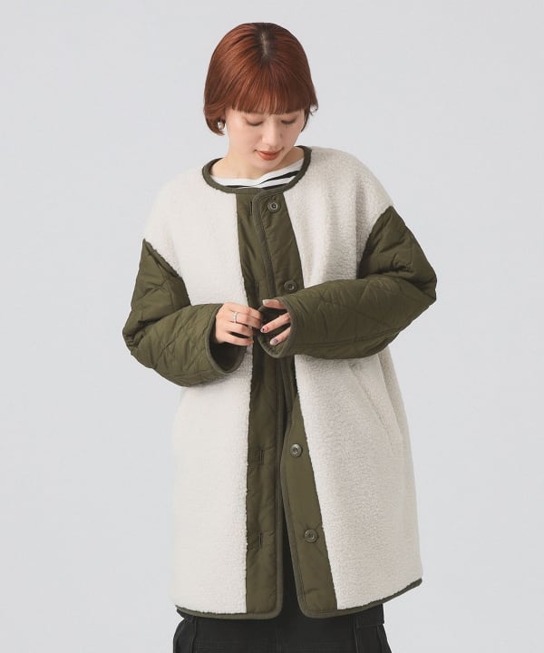 Ray BEAMS 2WAYボアコート Ray BEAMS（レイ ビームス）ボア スタンドカラー ハーフ コート
