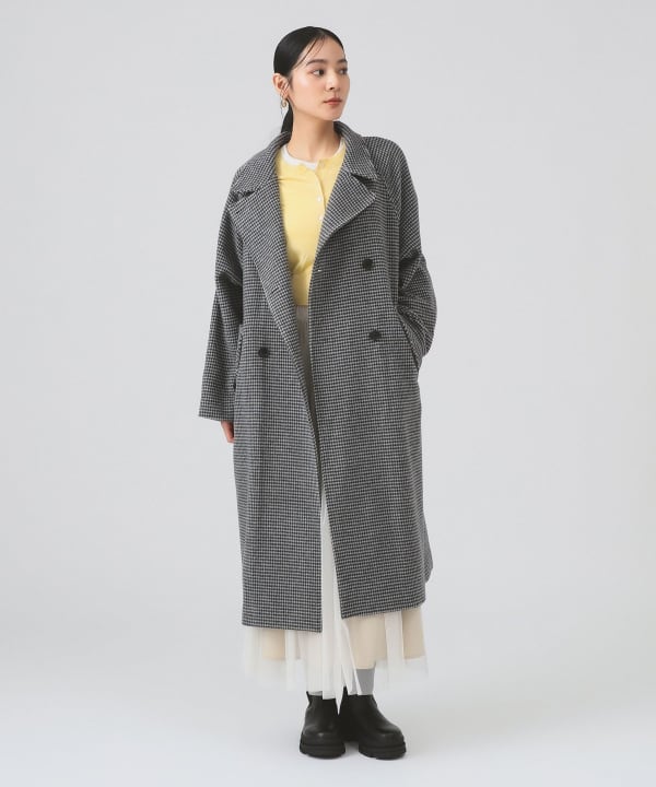 Ray BEAMS（レイ ビームス）スタンドカラー ダブル コート（コート