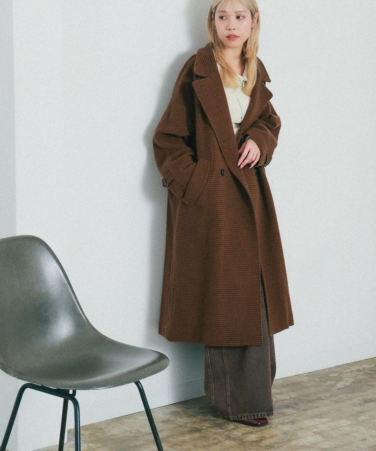 スタンドカラー ダブル コート　レイビームス Ray BEAMS（レイ ビームス）【2/5再値下げ】スタンドカラー ダブル