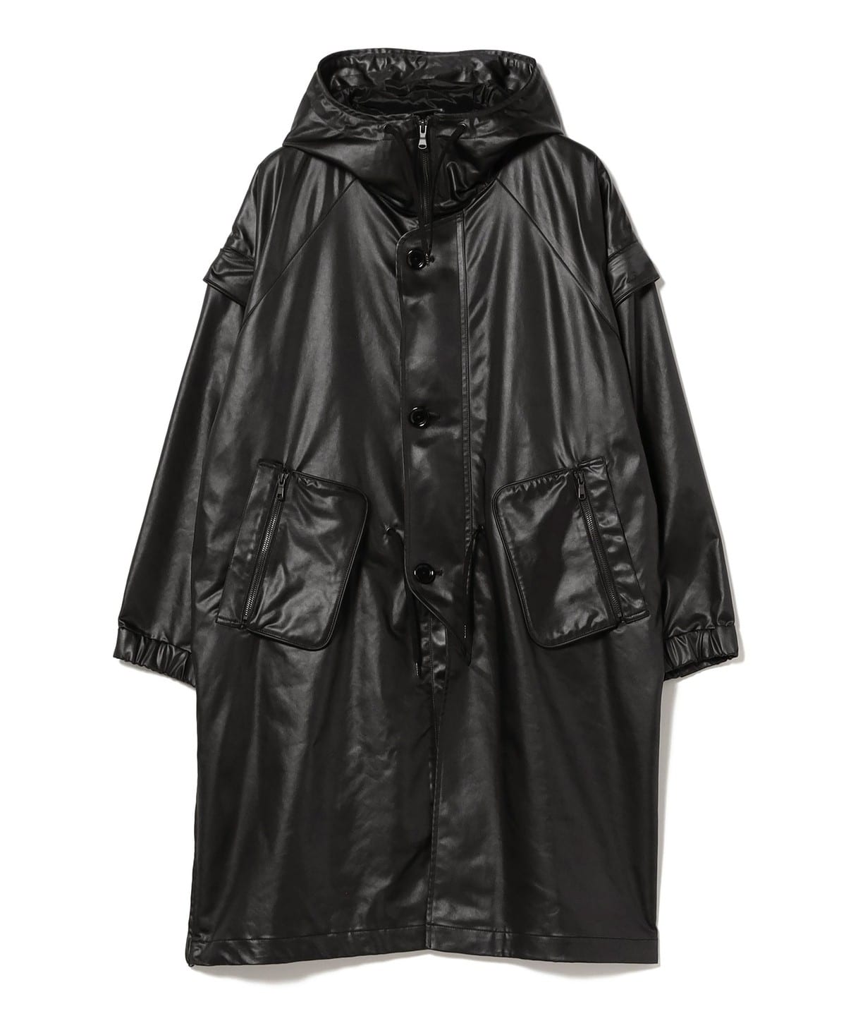 Ray BEAMS レイビームス オーバーサイズフレアピーコート ネイビー Ray BEAMS レイビームス オーバーサイズフレアピーコート