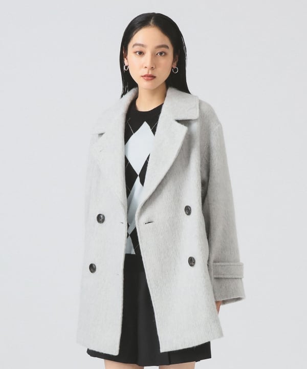 Ray BEAMS（レイ ビームス）シャギー ダブル ハーフ コート