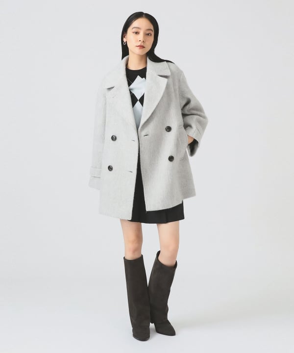 ray BEAMS ツイード ジップ ハーフコート Ray BEAMS（レイビームス）の「ツイード ジップ ハーフコート