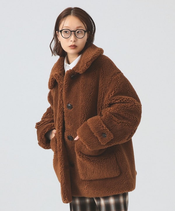 Ray BEAMSコート Ray BEAMS（レイ ビームス）ヘリンボーン キリカエ ステンカラー