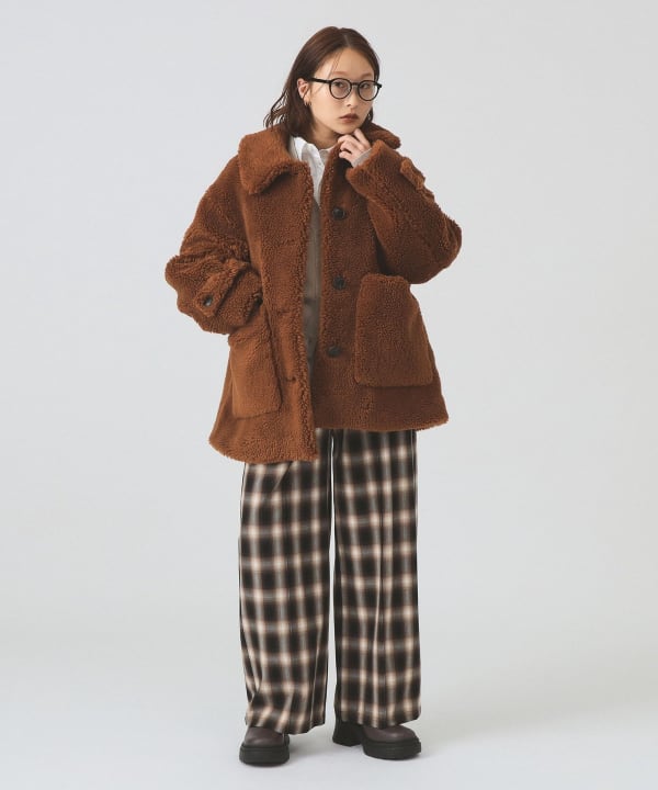 Ray BEAMS（レイ ビームス）ボア ビッグ ポケット ハーフ コート