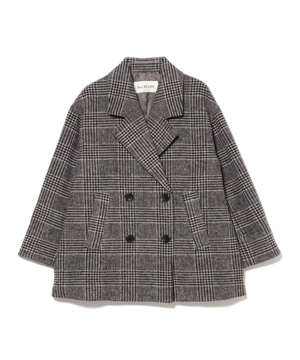 Ray BEAMS（レイ ビームス）チェック ビーバー ダブル ハーフコート