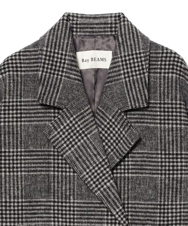 Ray BEAMS（レイ ビームス）チェック ビーバー ダブル ハーフコート