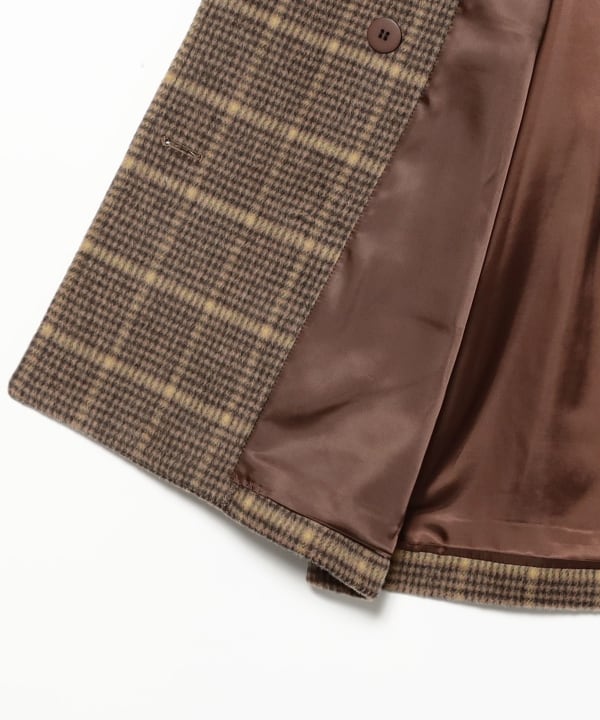 Ray BEAMS（レイ ビームス）チェック ビーバー ダブル ハーフコート