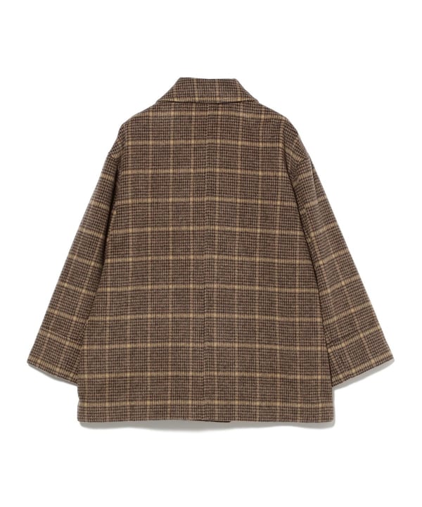 Ray BEAMS（レイ ビームス）チェック ビーバー ダブル ハーフコート