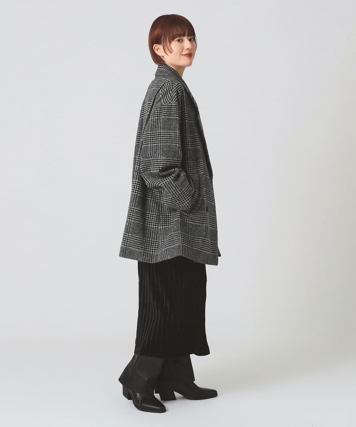 beams ray beams チェックダブルハーフコート Ray BEAMS（レイビームス）の「チェック ダブル ハーフ コート