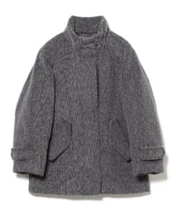 シャギースタンド カラー ハーフ コート