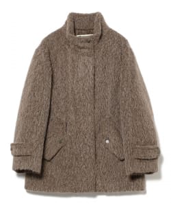 シャギースタンド カラー ハーフ コート