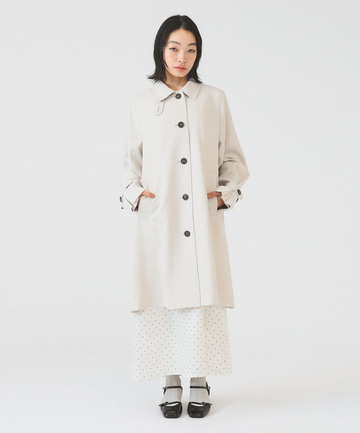 Ray BEAMS（レイ ビームス）ダブルクロス ステンカラー コート（コート