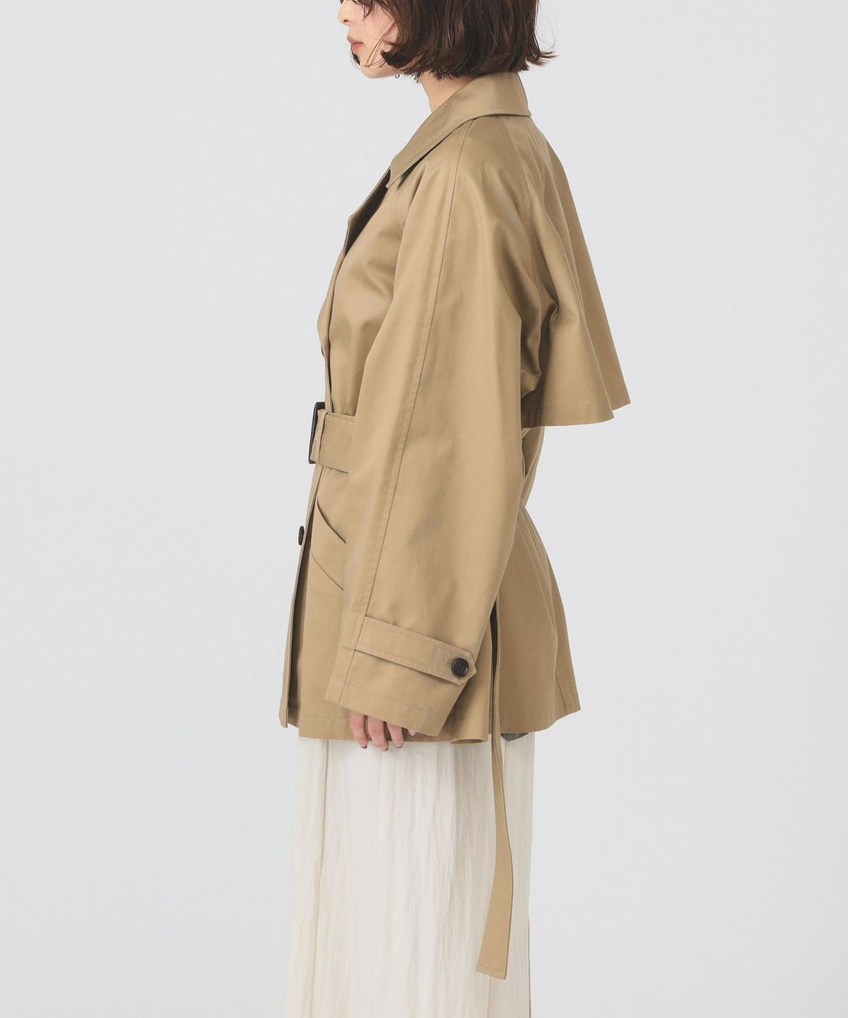 Ray BEAMS（レイ ビームス）オーバーサイズ ハーフ トレンチ コート