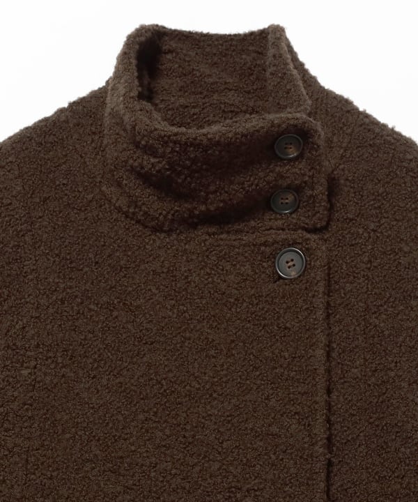 ブークレ スタンドカラー ハーフ コート
