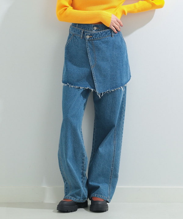 denim skirt set pants