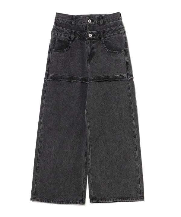Ray BEAMS Ray BEAMS Time Sale] Double Waist Layered Denim