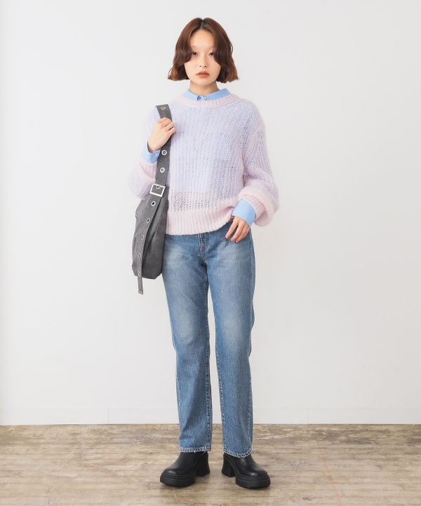 オーダー受付デニム グルカ調デニム椿加工セミワイドパンツ 通販【ニッセン】