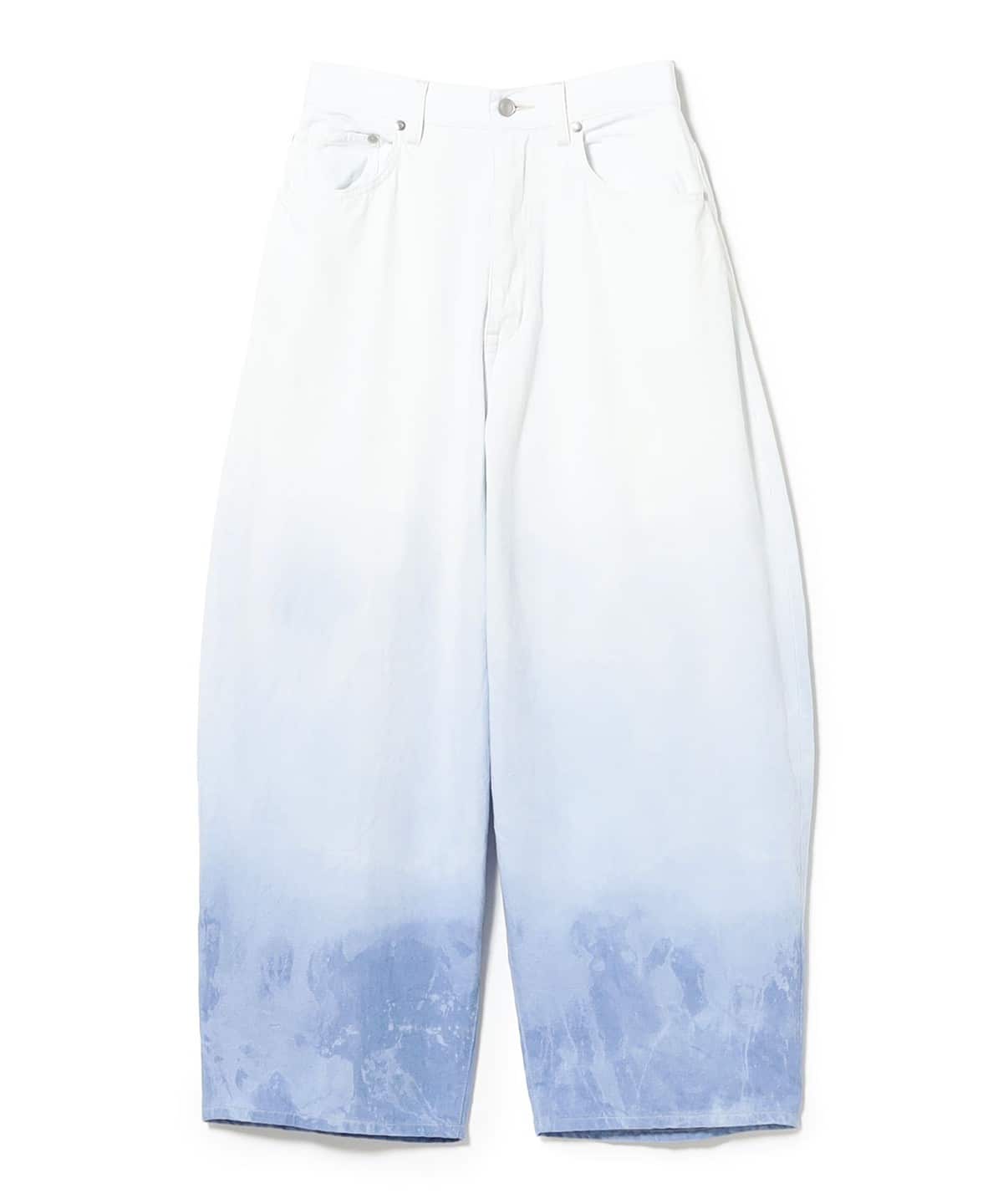 08sircus �[���n�`�T�[�J�X / Shibori-bassen barrel denim pants �p���c WOMEN bleach 1