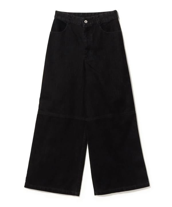 フロッキー デニム ワイドパンツ