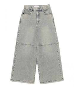 ブリーチ デニム ワイドパンツ