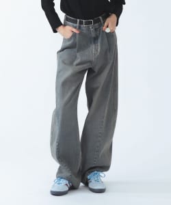 デニム 1タック カーブ パンツ