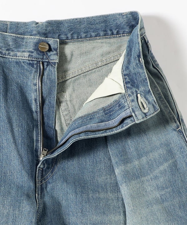 Graphpaper / Selvage Denim Two Tuck Wide Pants -LIGHT FADE-