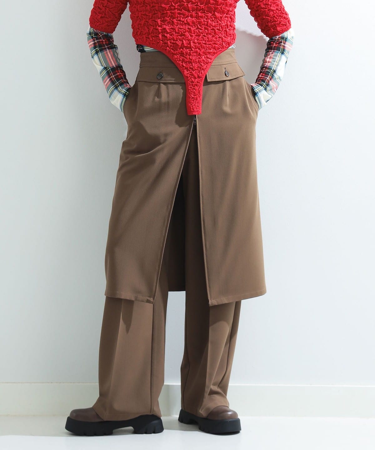 タイト スカート パンツ セット パンツ WOMEN BROWN 1 タイト スカート パンツ セット パンツ WOMEN BROWN 1