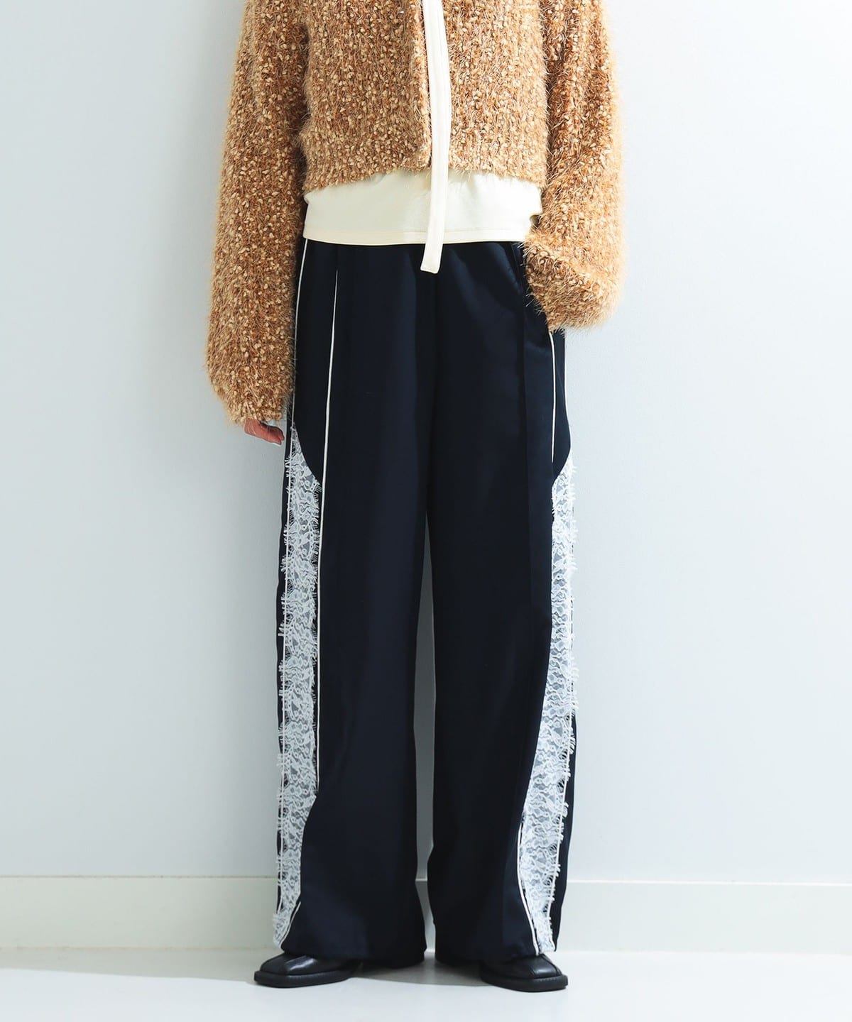 サイド レース ラインパンツ パンツ WOMEN NAVY 1 サイド レース ラインパンツ パンツ WOMEN NAVY 1