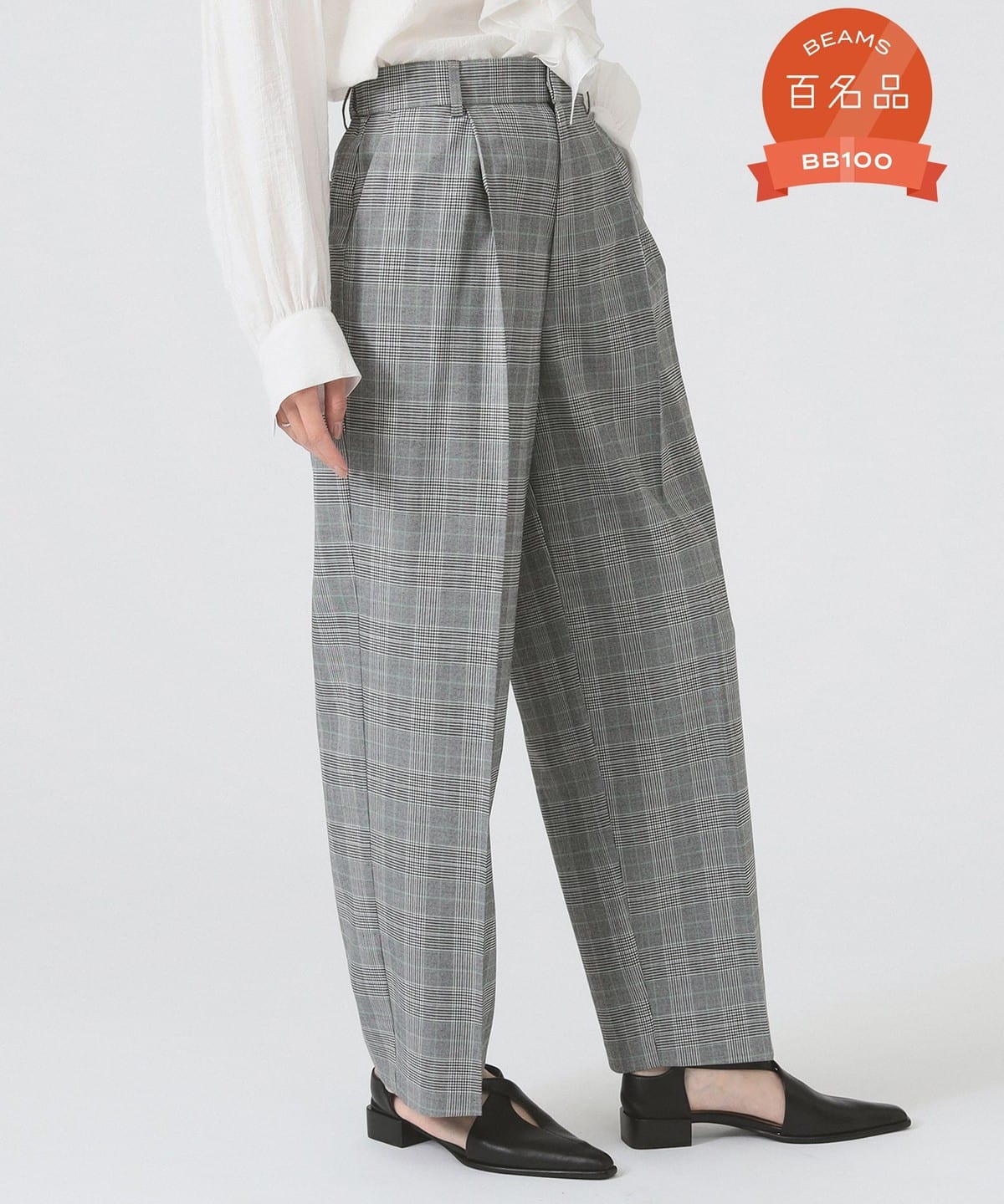 チェック 1タック パンツ パンツ WOMEN GREY 1 チェック 1タック パンツ パンツ WOMEN GREY 1