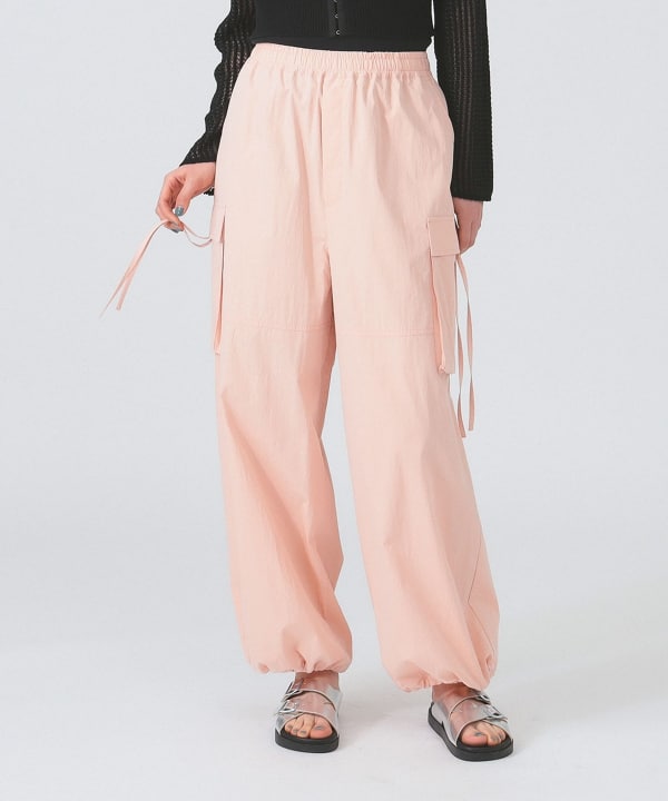 Ray BEAMS ワイド カーゴ パンツ Ray BEAMS（レイ ビームス）ストラップ カーゴ ワイド パンツ