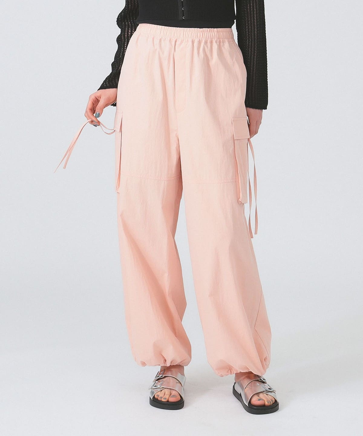 ストラップ カーゴ ワイド パンツ パンツ WOMEN PINK 0 ストラップ カーゴ ワイド パンツ パンツ WOMEN PINK 0