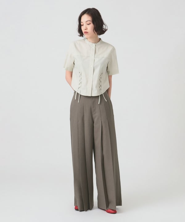 Ray BEAMS (Ray BEAMS) RBS / Front pleated wide pants (pants