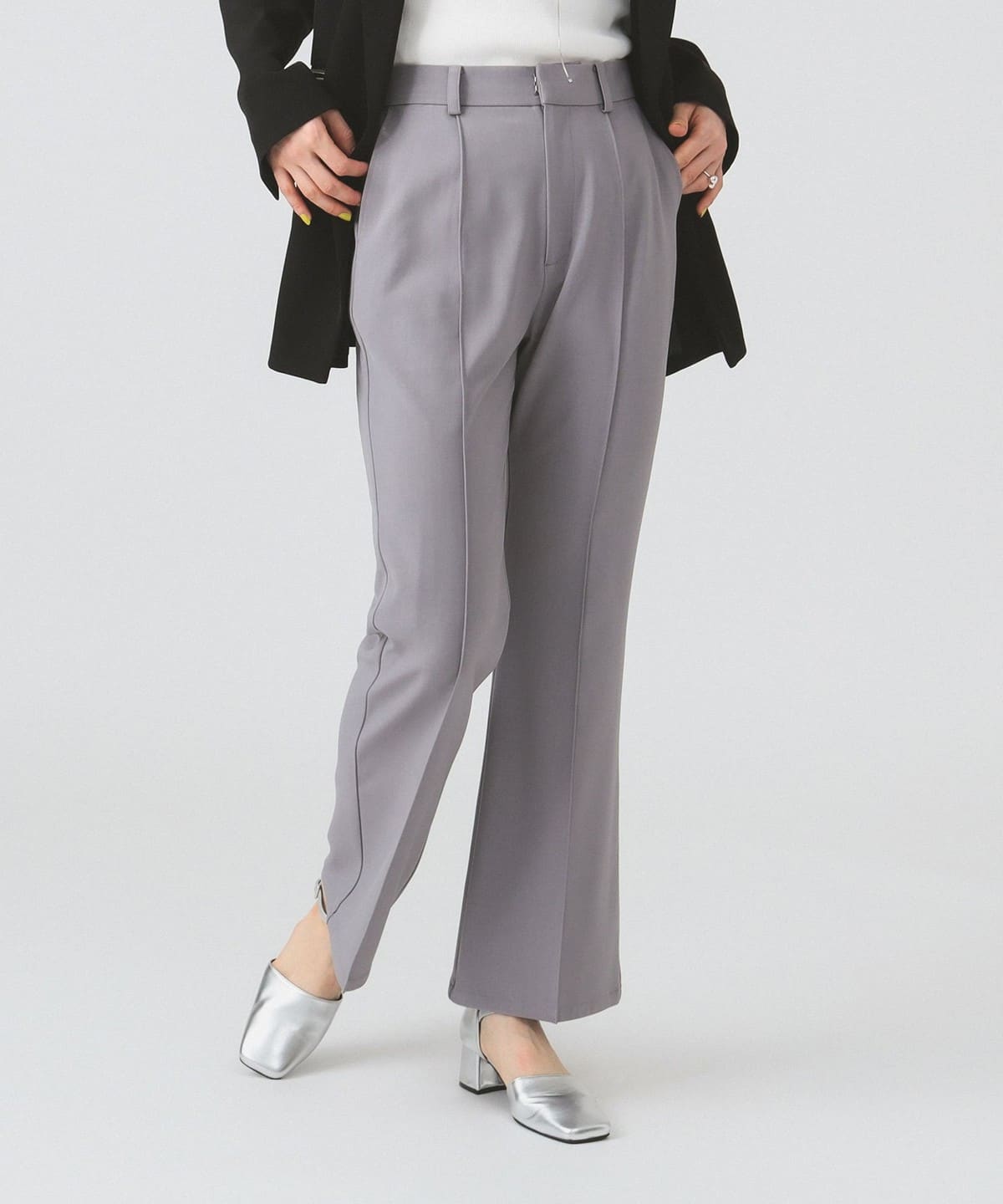 ピンタック フレア パンツ パンツ WOMEN GREY 0 ピンタック フレア パンツ パンツ WOMEN GREY 0
