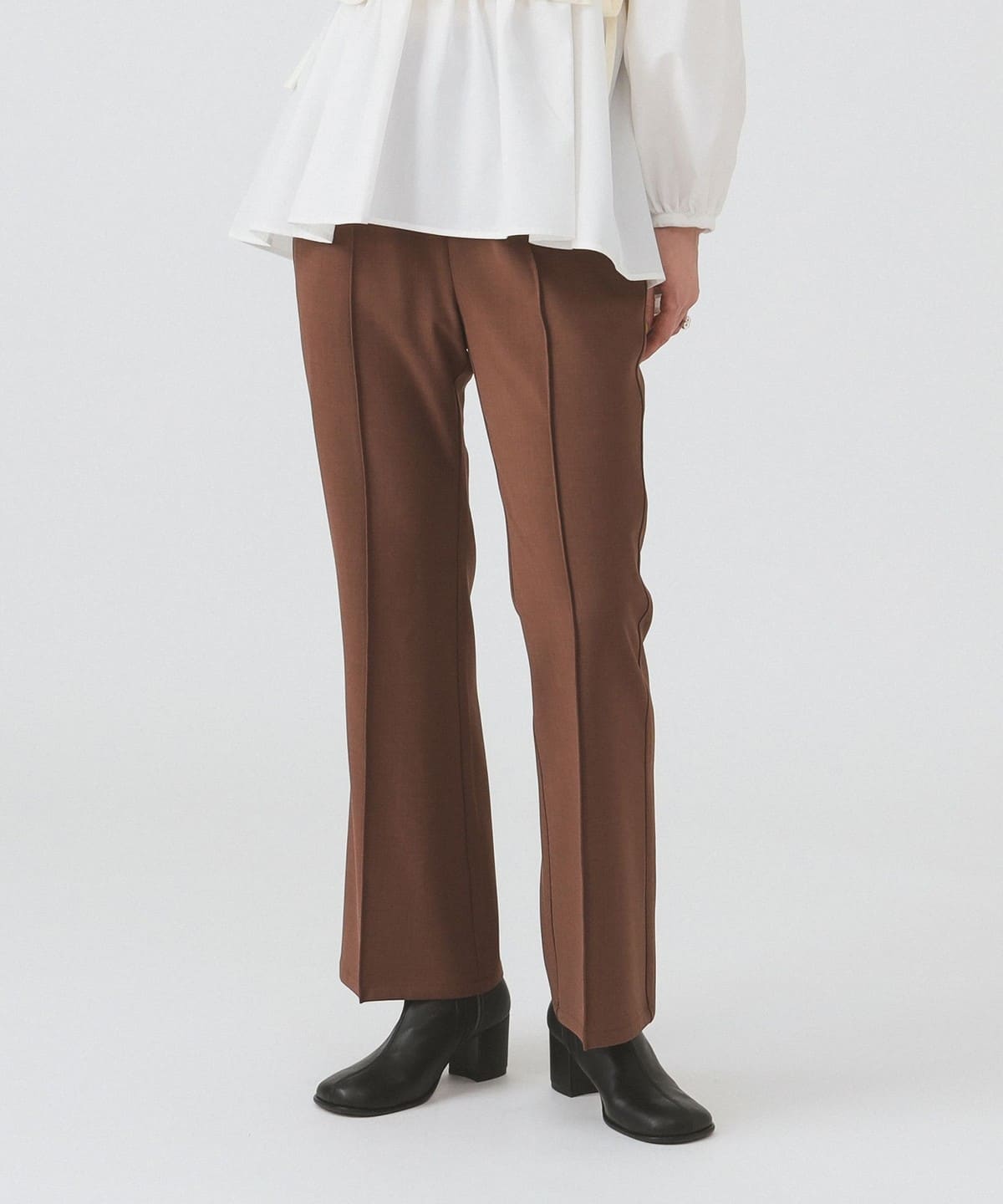 ピンタック フレア パンツ パンツ WOMEN BROWN 0 ピンタック フレア パンツ パンツ WOMEN BROWN 0