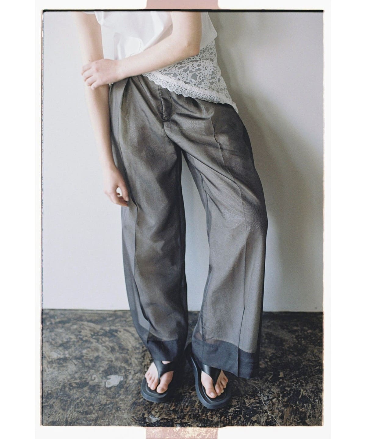 シアー レイヤード ワイド パンツ パンツ WOMEN BLACK 1 シアー レイヤード ワイド パンツ パンツ WOMEN BLACK 1