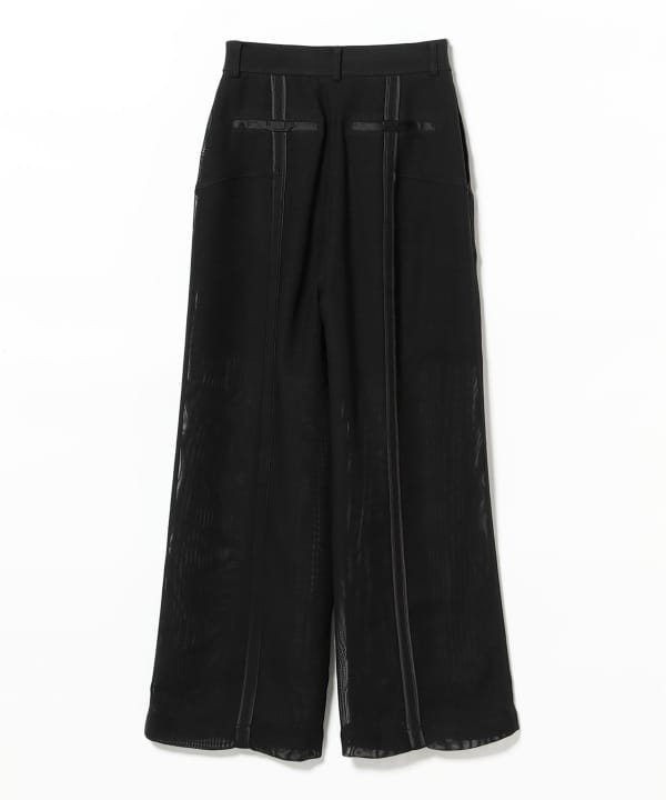 beamsビームス　メッシュパンツ　 S BEAMS WOMEN｜メッシュ シアー ライン パンツ | Rakuten Fashion