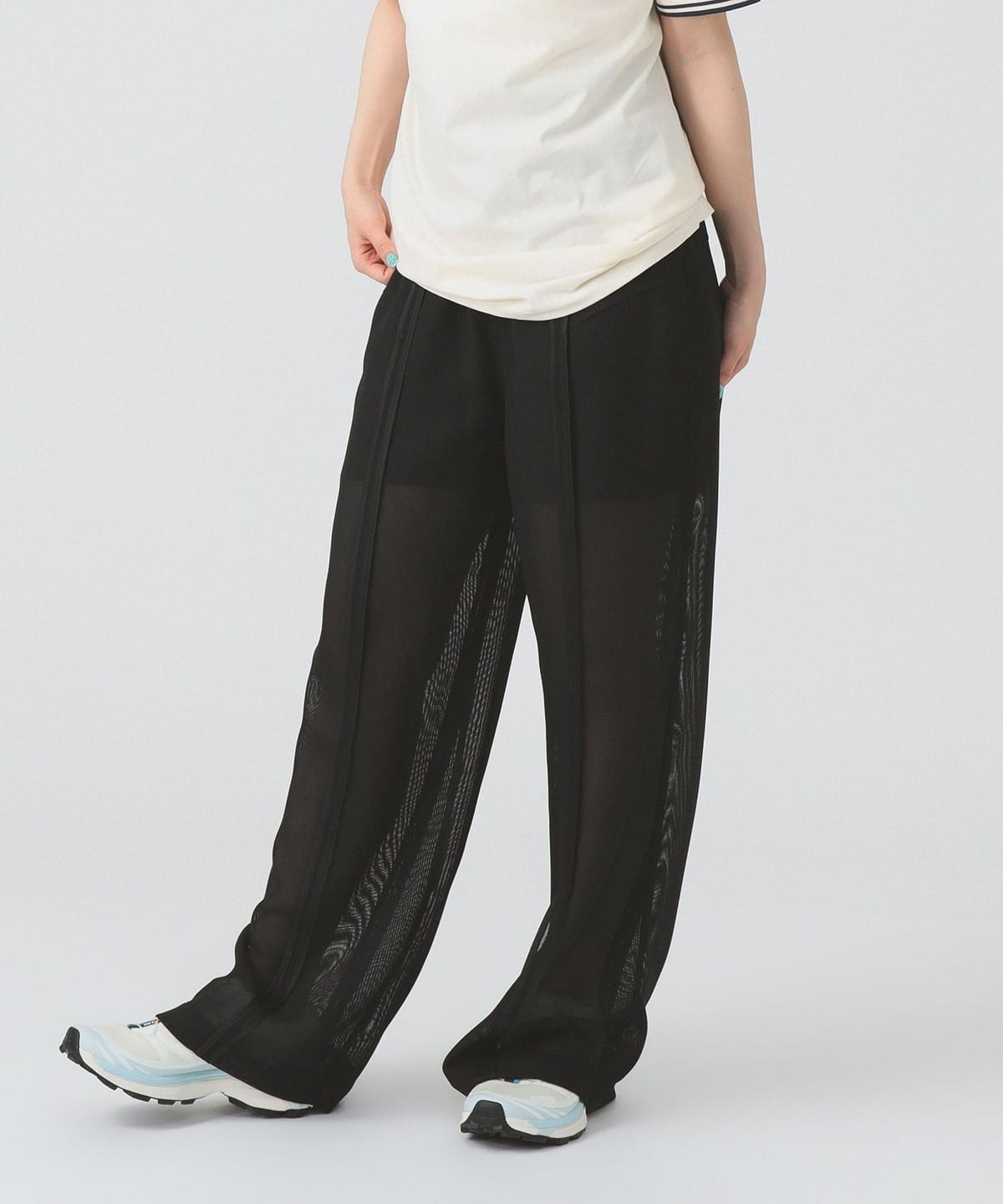 メッシュ シアー ライン パンツ パンツ WOMEN BLACK 0 メッシュ シアー ライン パンツ パンツ WOMEN BLACK 0